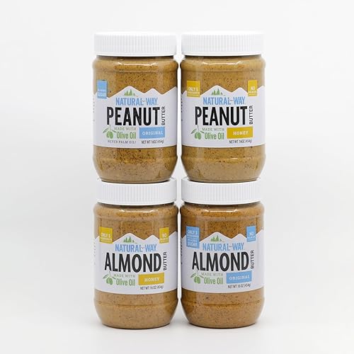 Miniatura 6 de Natural Way Mantequilla de maní original 1 tarro de 16 onzas fabricado con aceite de oliva sin aceites hidrogenados sin OMG sin gluten