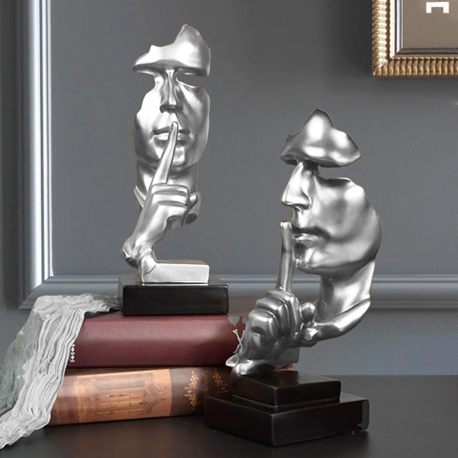 Scultura Astratta Moderna In Resina - Decorazione Minimalista Per Casa E Ufficio - Foto 10