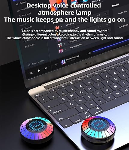 Miniatura 8 de YOVDA Auriculares inalámbricos, auriculares Bluetooth para juegos con estuche de carga, luces LED, auriculares estéreo de baja latencia de 45 ms