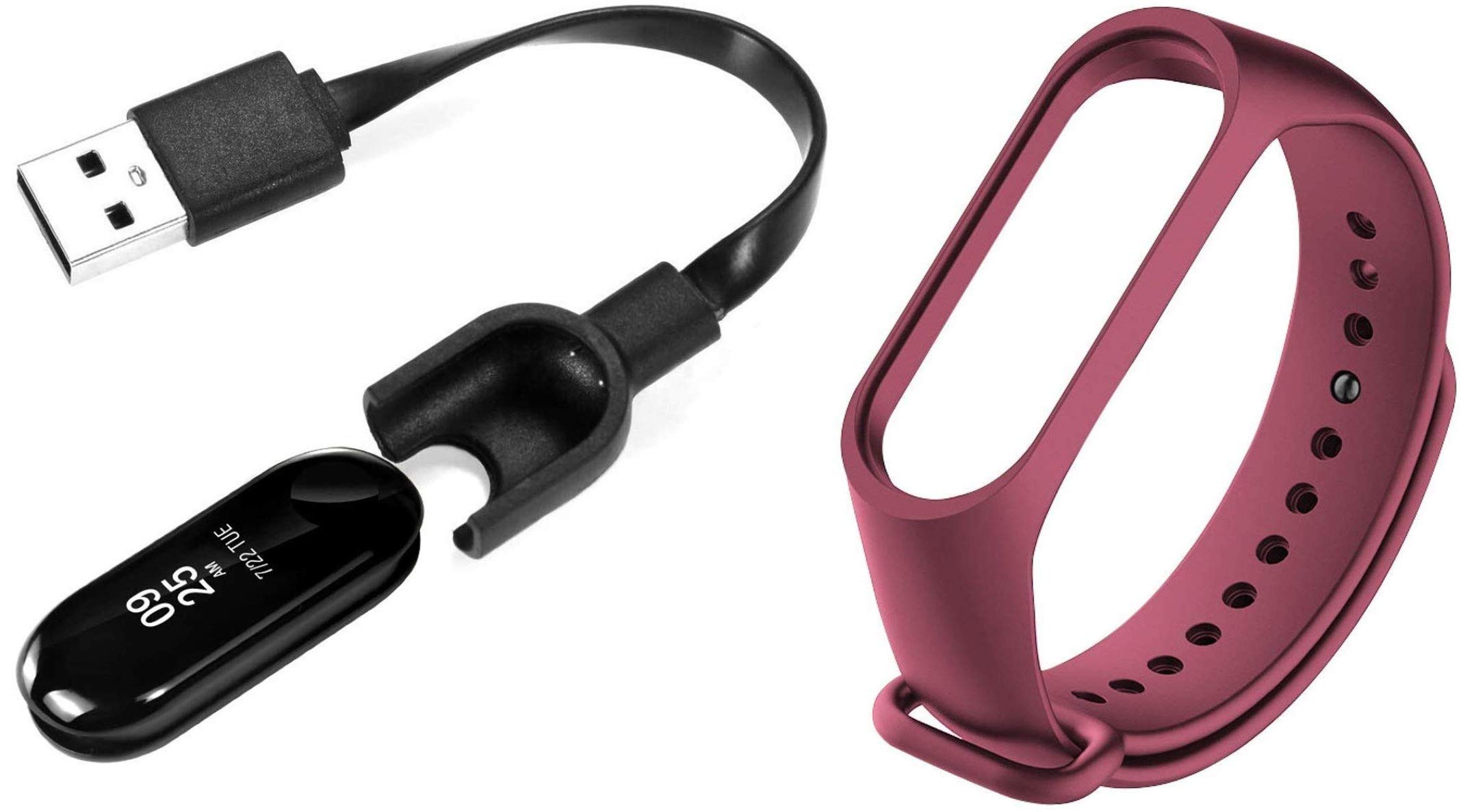 LIDDU USB Charger Charging Cable Dock Clip For Xiaomi Mi Band 3 Smart Bracelet (With Wine Red Strap, MI band 3) (B08YWR8537) Amazon Price History, Amazon Price Tracker