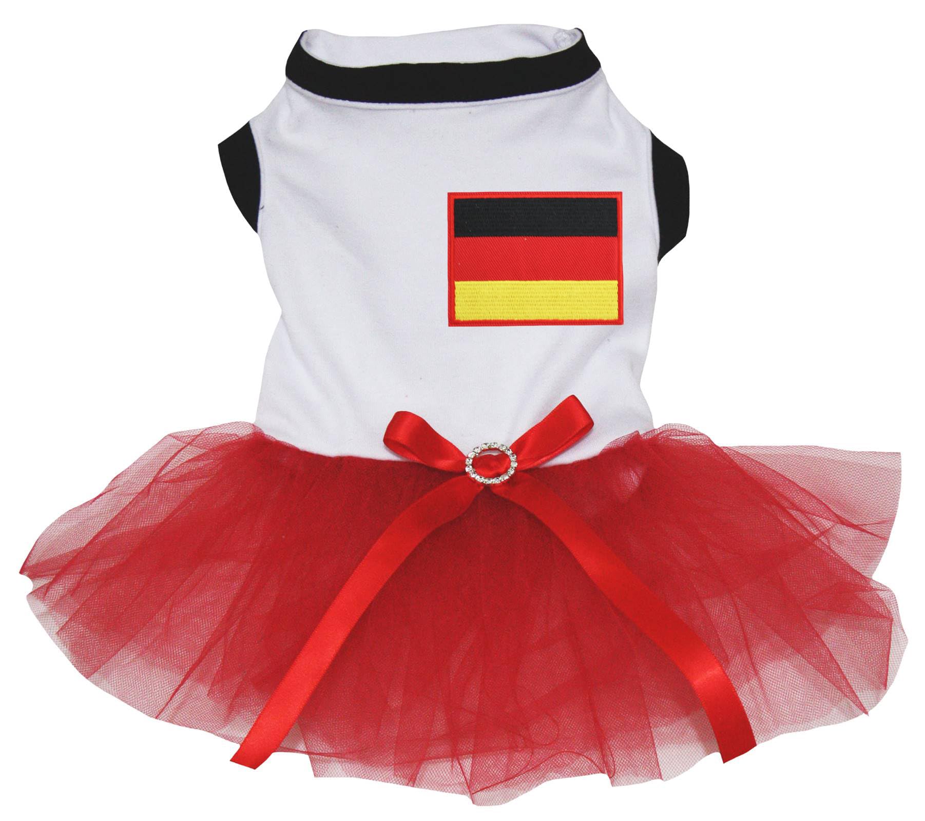 Robe pour chiot drapeau Allemagne bicolore blanc rouge taille XXXL