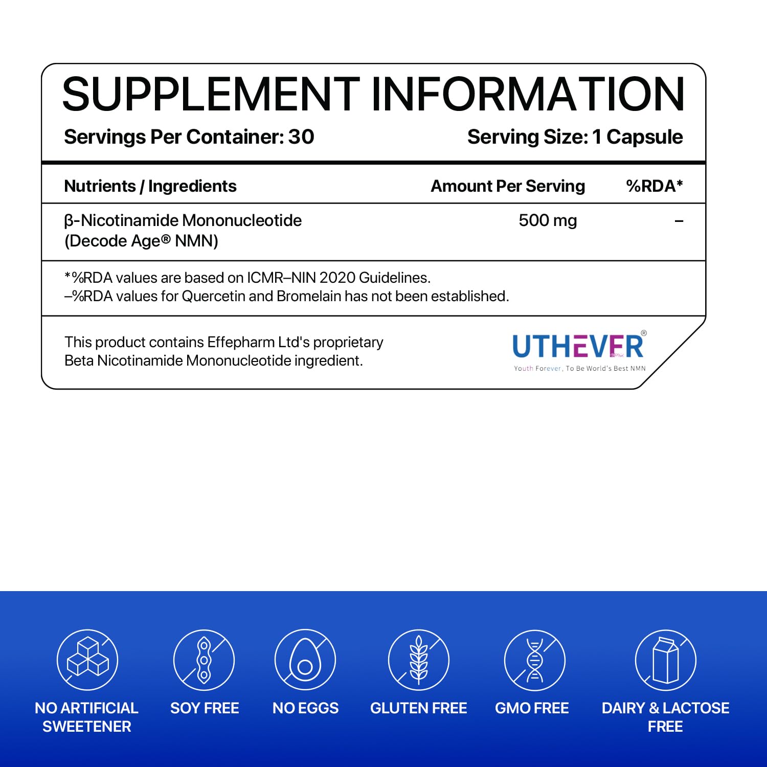 NMN Supplement 500mg | 99% Pure NMN for Anti-Aging, NAD+ Boost & Cellular Energy | High Absorption Nicotinamide Mononucleotide | Longevity & DNA Repair Support | Decode Age 3
