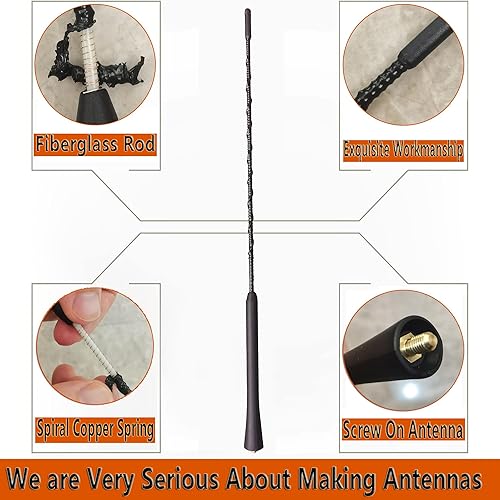 Miniatura 2 de Antena de radio de 16 pulgadas para Audi TT (2000-2015), antena Audi TT, antena de goma flexible de repuesto para Audi TT 2000 2001 2002 2003 2004