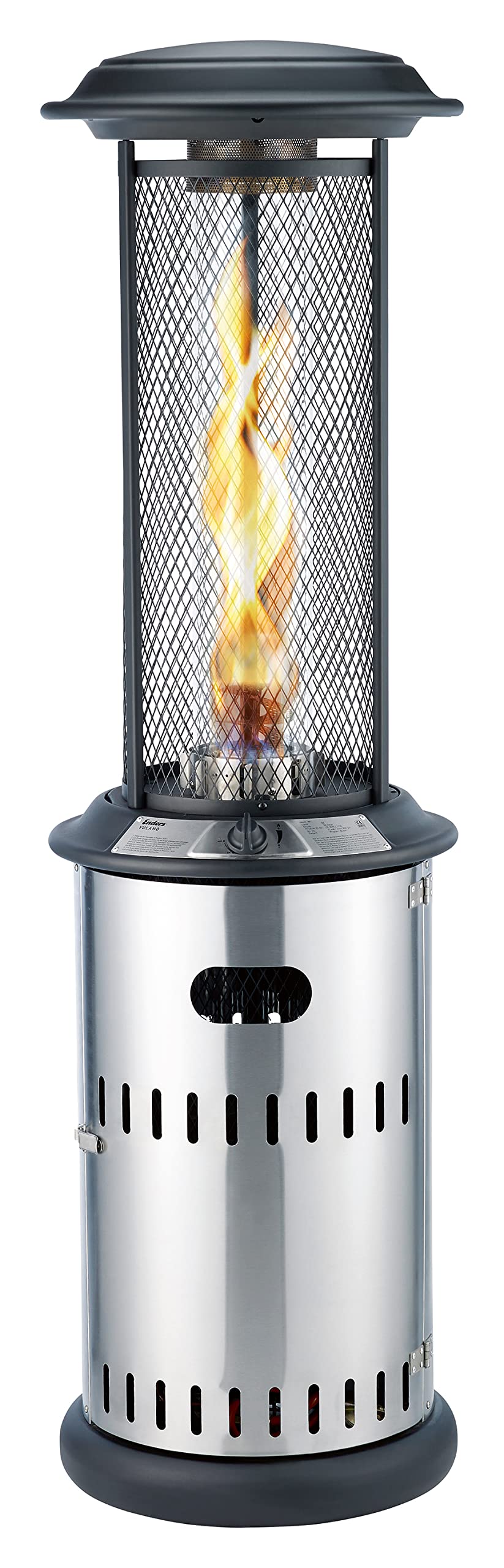 Enders® Terrassenfeuer Gas VULANO, 5589, Vormontiert mit stufenloser Regulierung, höhenverstellbar, Transport-Räder, Umkippsicherung, Silber