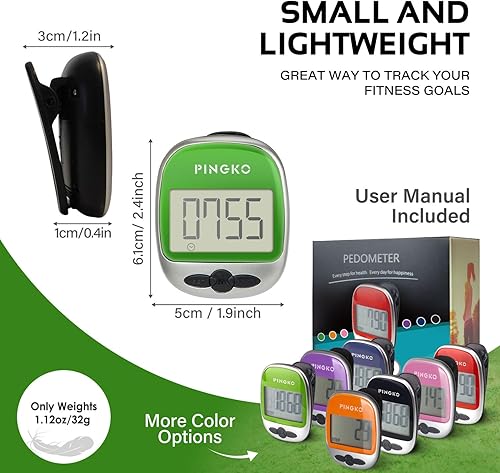Miniatura 54 de PINGKO Paso/distancia/calorías/contador portátil multifuncional al aire libre del podómetro del deporte Rosa