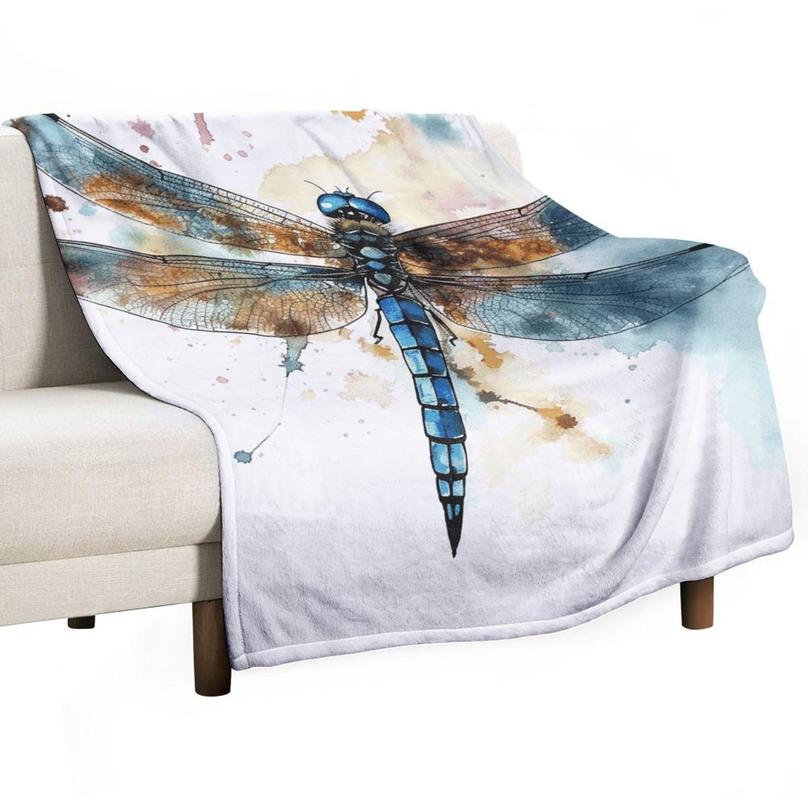 Couverture flanelle douce libellule pour des moments de tendresse en famille