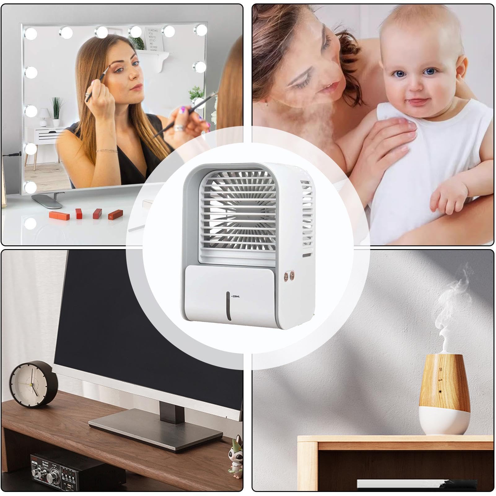 Ventola di raffreddamento da scrivania, ventilatore portatile da tavolo | mini macchinario alimentato tramite USB, unità compatta a tre velocità sul posto di lavoro brezza | Postazione di lavoro