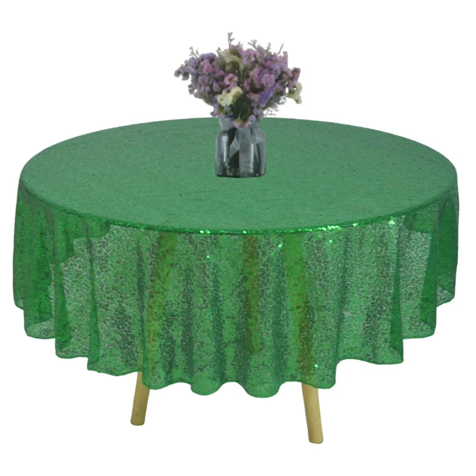 BTRYLDCFA Round Tablecloth Round Sequin 4Ft Tablecloth Glitter Table Cloth For Wedding Party Sparkly Table Cloth For Birthday Baby Bridal Shower(Green)