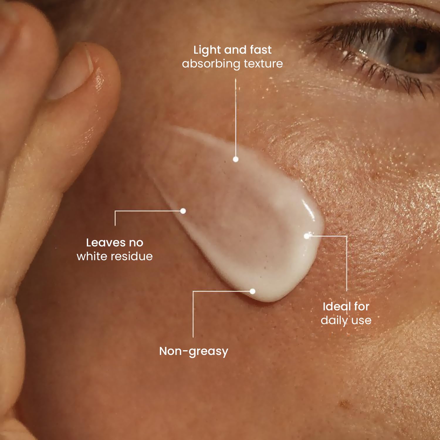 AbsolutSkin SPF 50 Moisturizing Sunscreen – Lightweight Daily Face Sunscreen with Aloe & Vitamin E – No White Cast – 60ml - Image 3