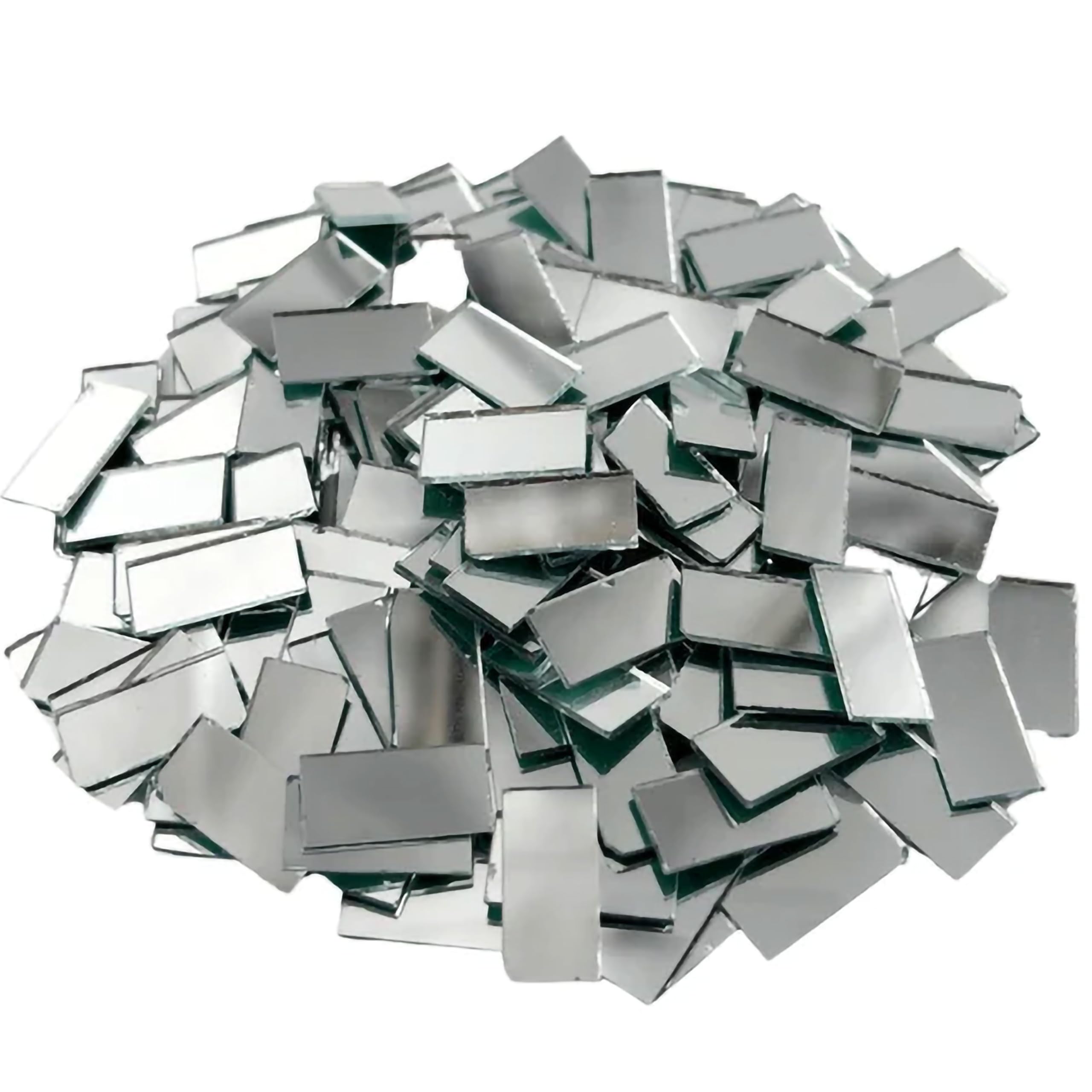 INDIKONB Silver Glass Pieces for Crafts & Lippan Art | Shiny Mirror Materials for Mandala, Jewelry & DIY Art (Rectangle)-image-36