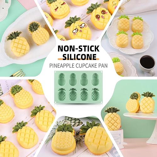 Miniatura 6 de Moldes de silicona de 8 cavidades, piñas, divertidas piñas para bandejas de cubitos de hielo, caramelos de chocolate, crayón, bomba de grasa Keto,
