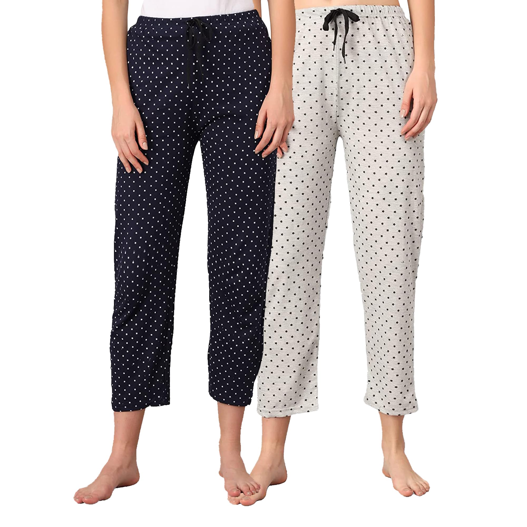 Womens & Girls Cotton Regular Fit Pyjama Combo (Pack of 2)-image-37