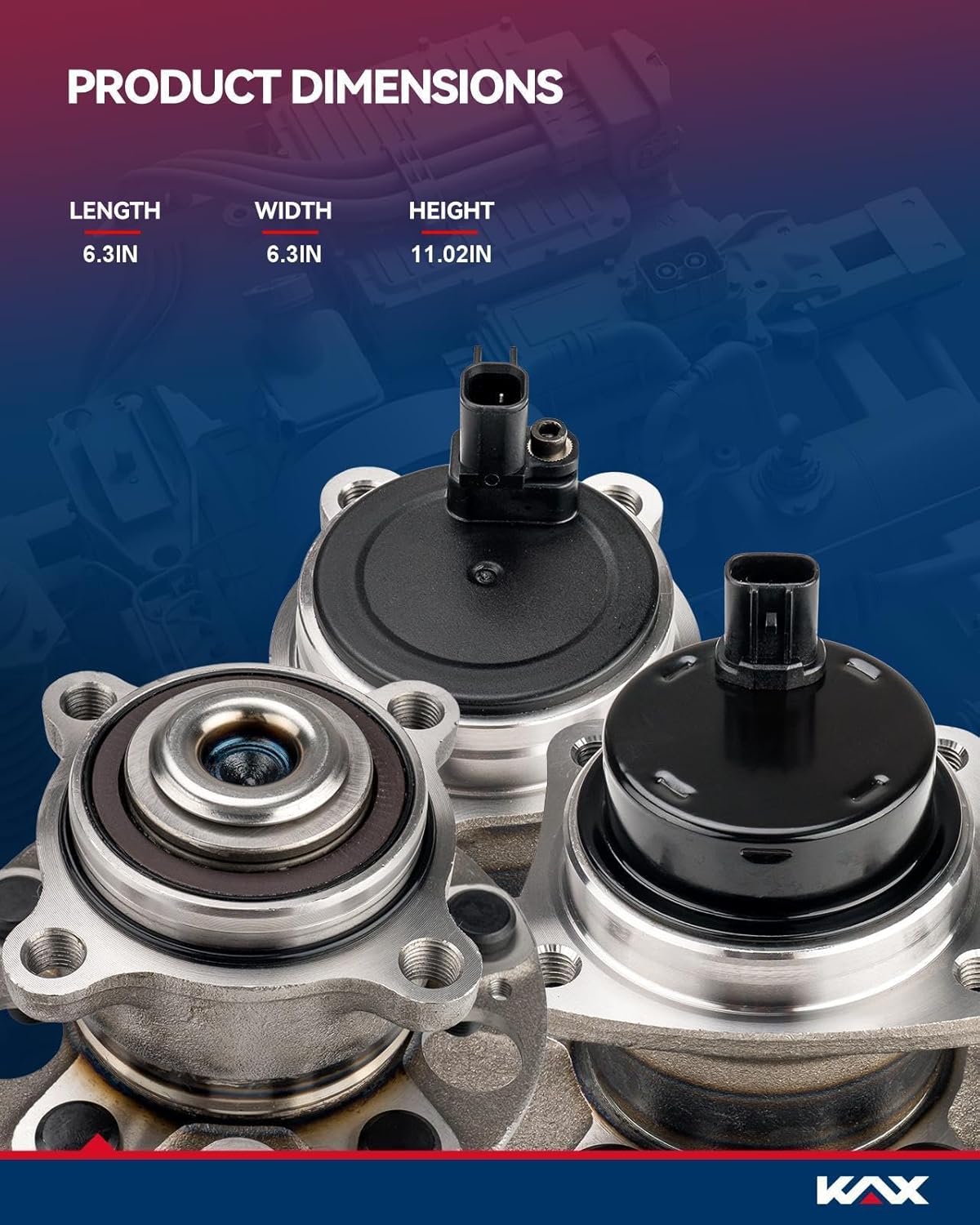 KAX 513123 Pair Front Wheel Hub Bearing Compatible with 1996-2000 Plymouth Voyager,5 Lug