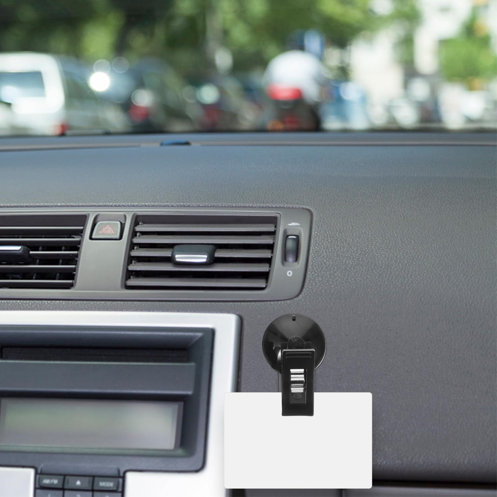 ETHZZLE 1pair Car Suction Cup Ticket Holder Clip Multifunctional Car Photo Card Clamp for Windshield Secure Document Parking Permit Storage Design