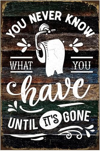 Miniatura 14 de Letrero de metal retro divertido para baño, inodoro y baño, decoración de pared con humor para decoración de pared, regalos para el hogar, bar,