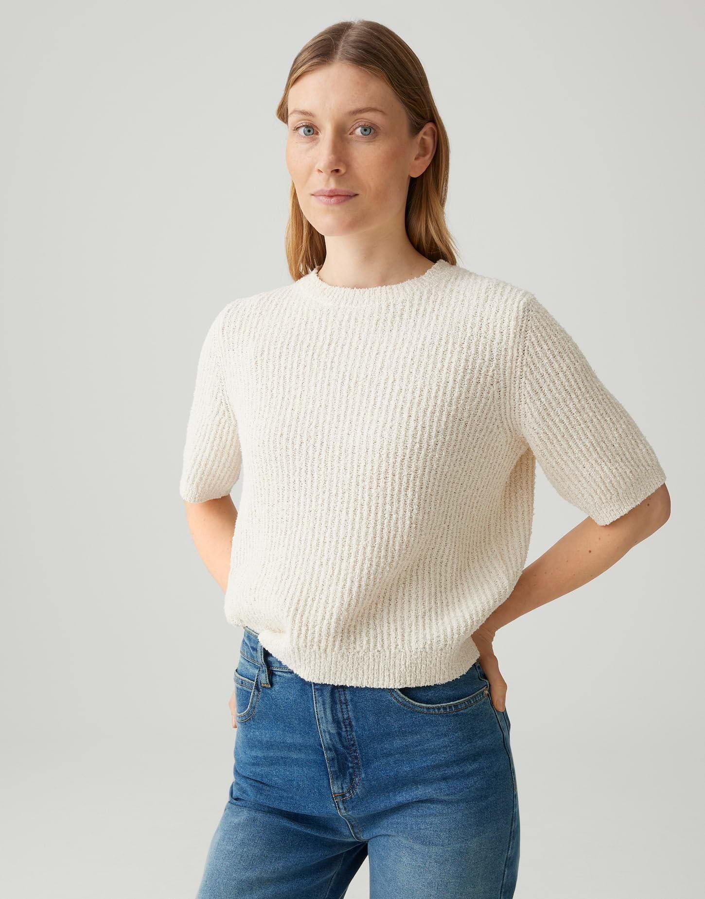 OPUS Damen Pullover | Strickpullover PORIMA Slim aus nachhaltiger Baumwolle