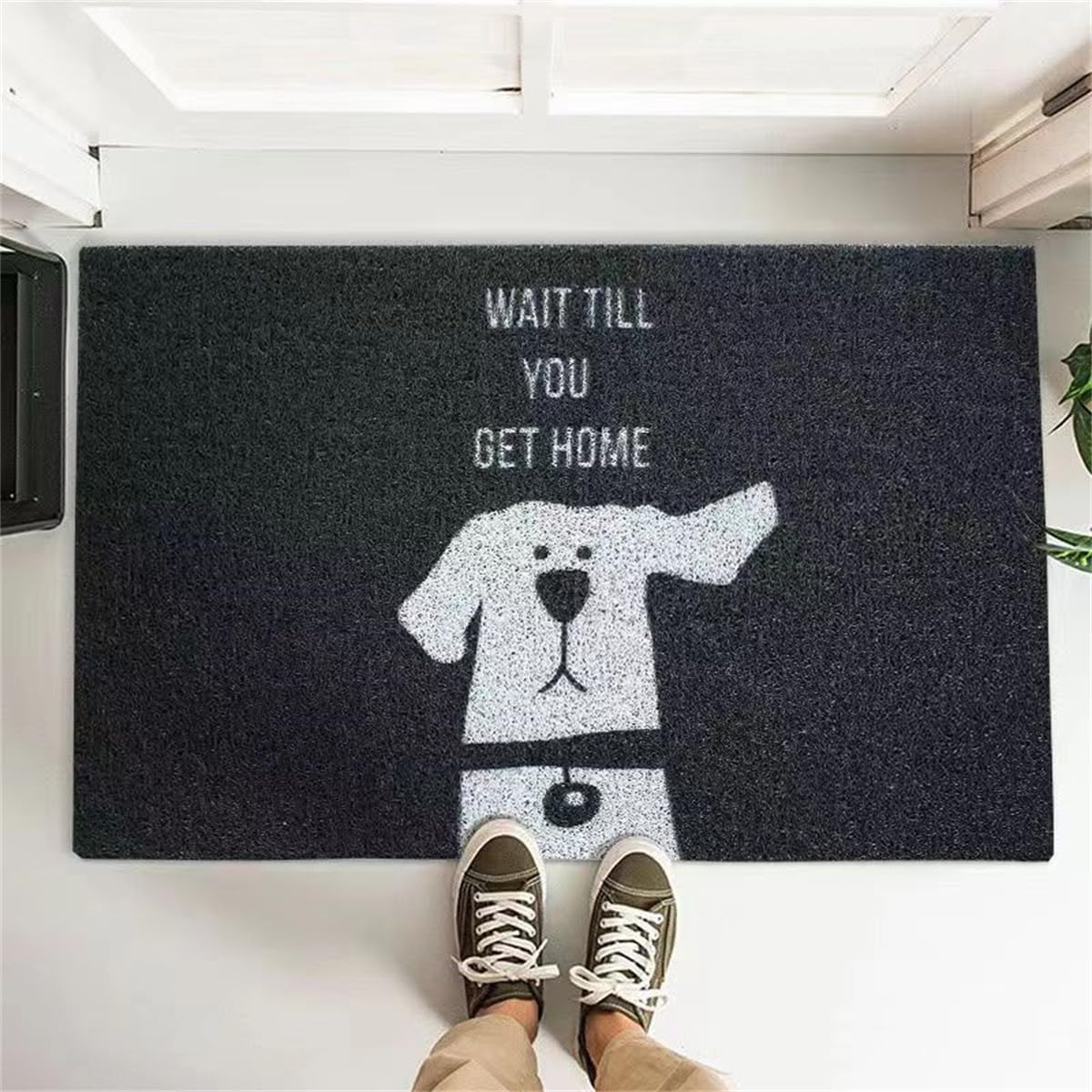 Canine Entrance Door Mat Out of doors Mud Absorbent, 50×80cm Welcome Mat for Indoor & Out of doors, Doormat Entrance Mat Rug Outdoors Patio/Inside Entry Means, Anti-Slip Mats Rubber Backing, Sturdy & Washable (Canine)