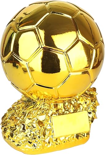 LimuToy Réplica del trofeo del globo de oro, decoración del trofeo de fútbol, Trofeo de balón de oro de fútbol, réplica del trofeo de fútbol de