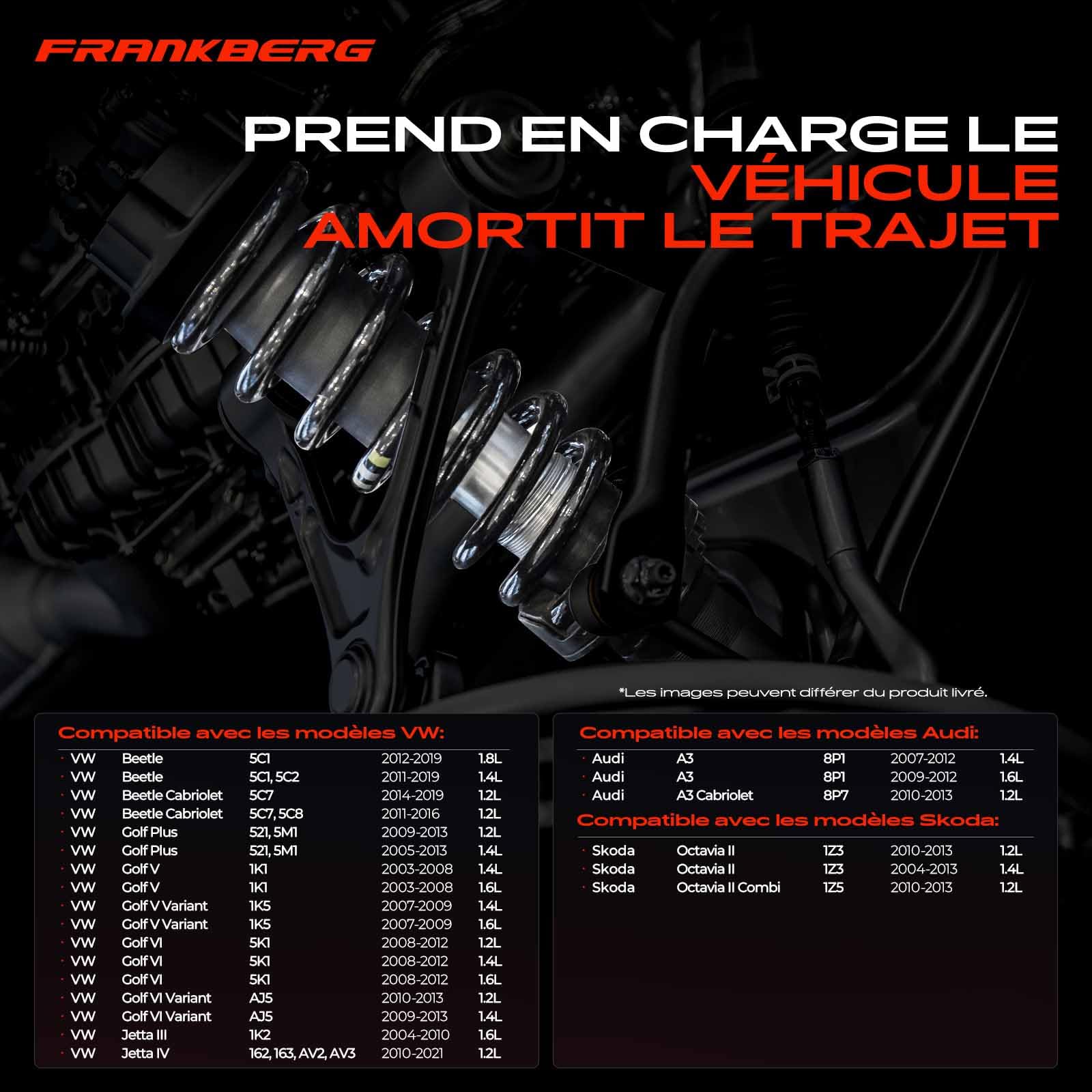 Frankberg 2 ressorts de suspension pour essieu avant 1K0411105AP