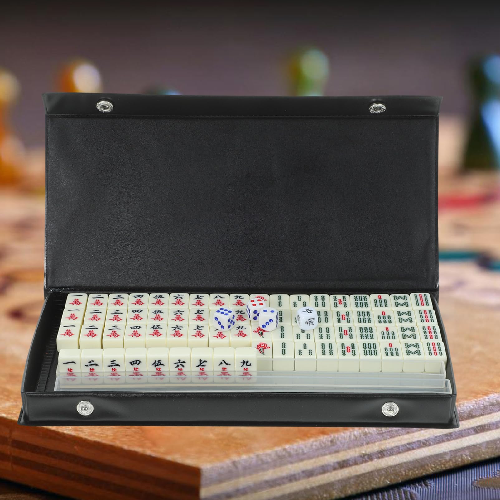 Supvox Mini-Mahjong-Set Party-reisespiel Mahjong-Set Reise-brettspiel-Familien-Spiel Kleines