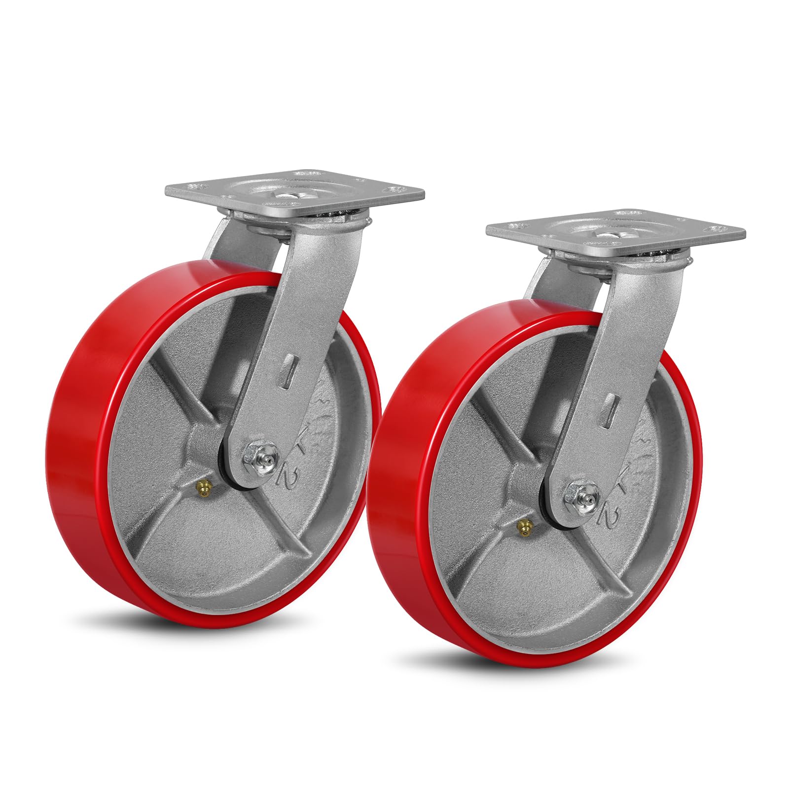 Heavy Duty Plate Casters - 4 Wheels, Brake & Swivel -20