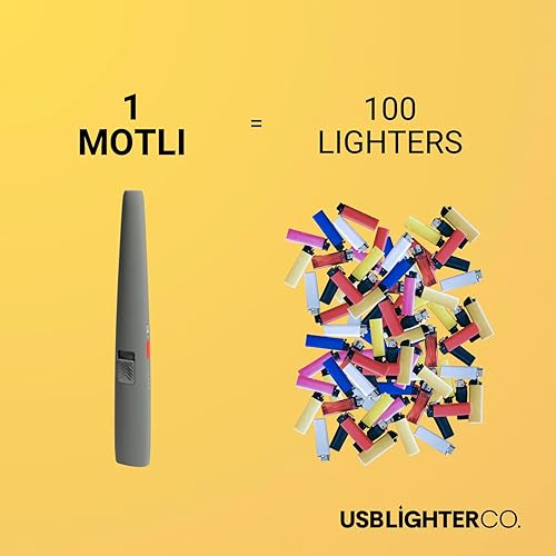 Miniatura 4 de The USB Lighter Company Encendedor eléctrico - La luz Motli con linterna LED y batería recargable - Cuello largo, sin llama, resistente al viento