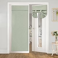 Vista 17 de HOMEIDEAS Cortinas opacas de lino con luz lateral para puerta delantera, cortinas de ventana de puerta lateral, ventana pequeña, decoración moderna