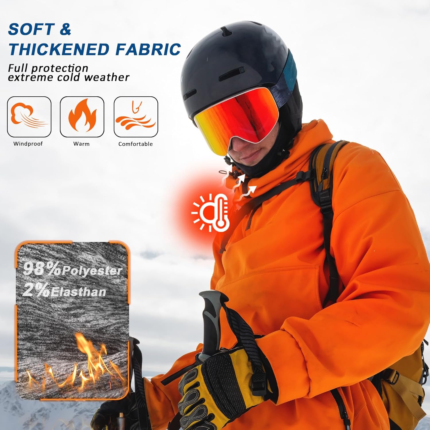 Balaclava Ski Mask,Winter Hat for Cold Weather Skiing Snowboarding Motorcycle Riding Breathable Warm Thermal Windproof Women - Image 2