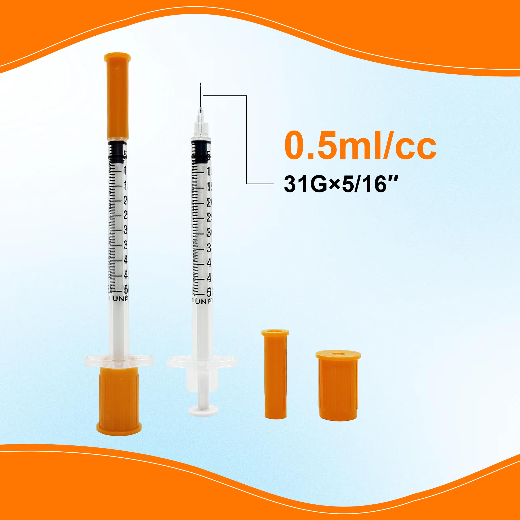 100 Pack 0.5mL Syringes, 31G 8mm, Individually Wrapped — Amazon image 6