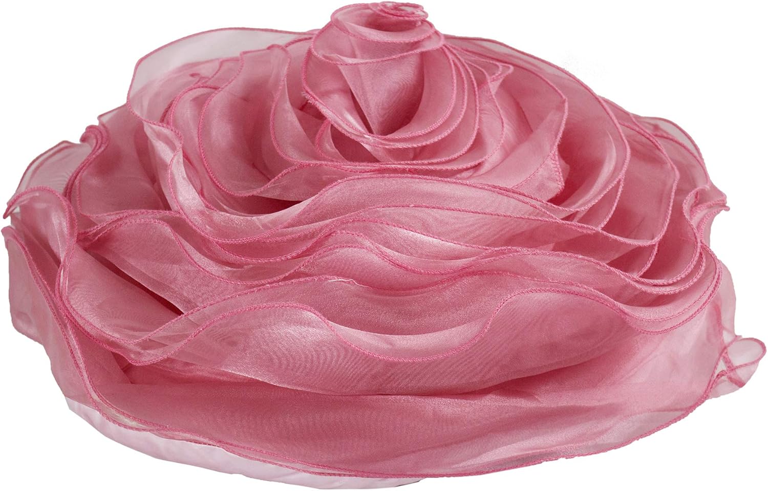 Fennco Styles Home Décor Rose Chiffon Everyday Filled Flower Decorative Throw Pillow, 16-Inch Round, 3 Colors (Rose)