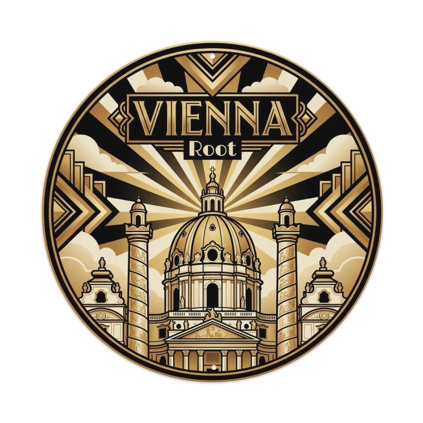 Vintage Travel Vienna Austria Alley Metal Tin Sign