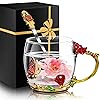 Women Glass Tea Coffee Pretty Cup Gift Set Cute Mug Teacher Appreciation Soul Bestie Co Worker Thank You Grandma Gigi Granny Mother Day Wife Daughter Son First Mama Mommy Bonus Mom Christmas Birthday