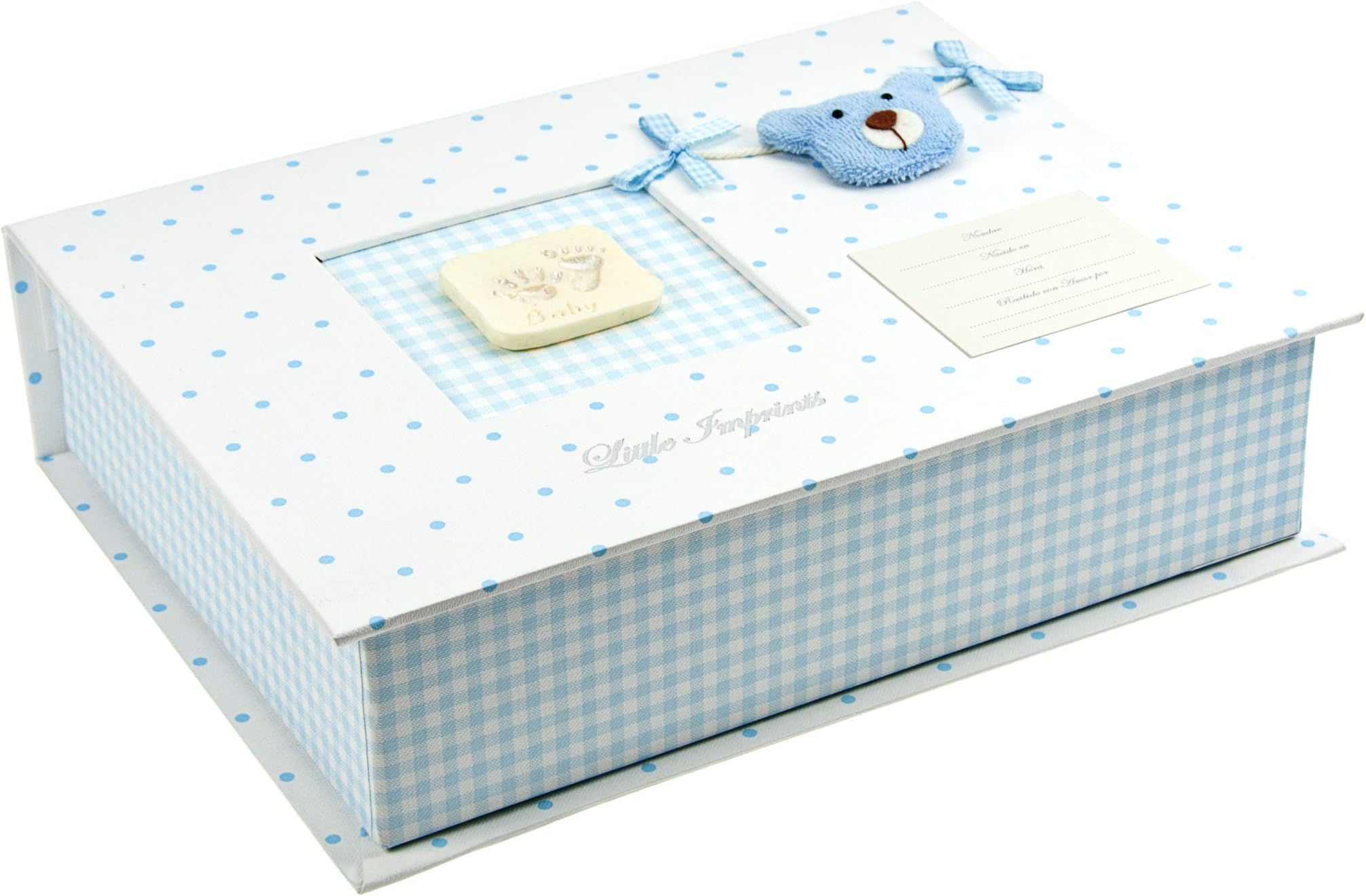 Blue Baby Footprint Kit for Cherished Keepsakes, Safe Baby Imprint Set with Booties