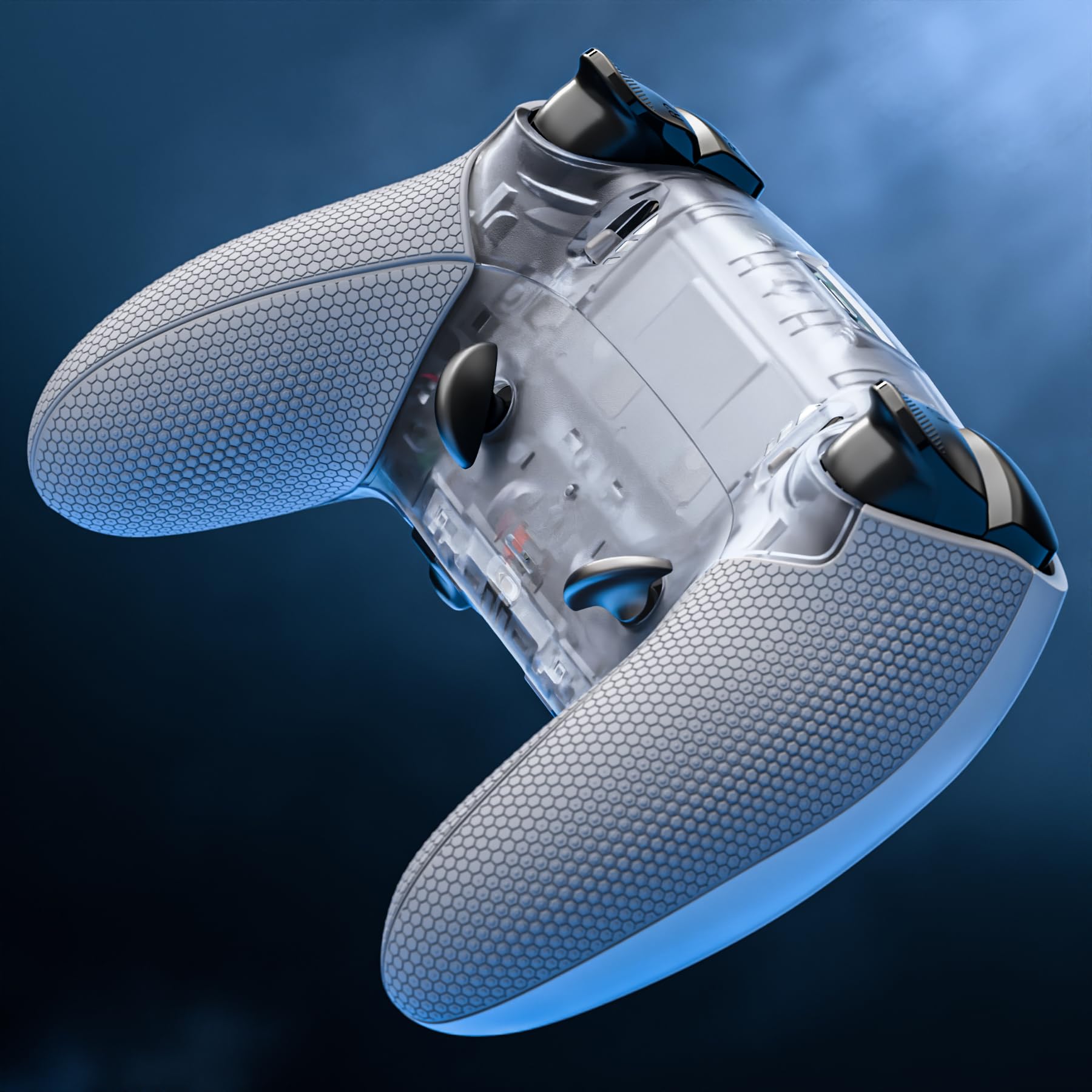 eXtremeRate Beyond-Arc Coque Arrière pour ps5 Edge Manette avec Grip en Caoutchouc & Coque Décorative de Remplacement pour ps5 Edge Controller-Gris Plomb Foncé