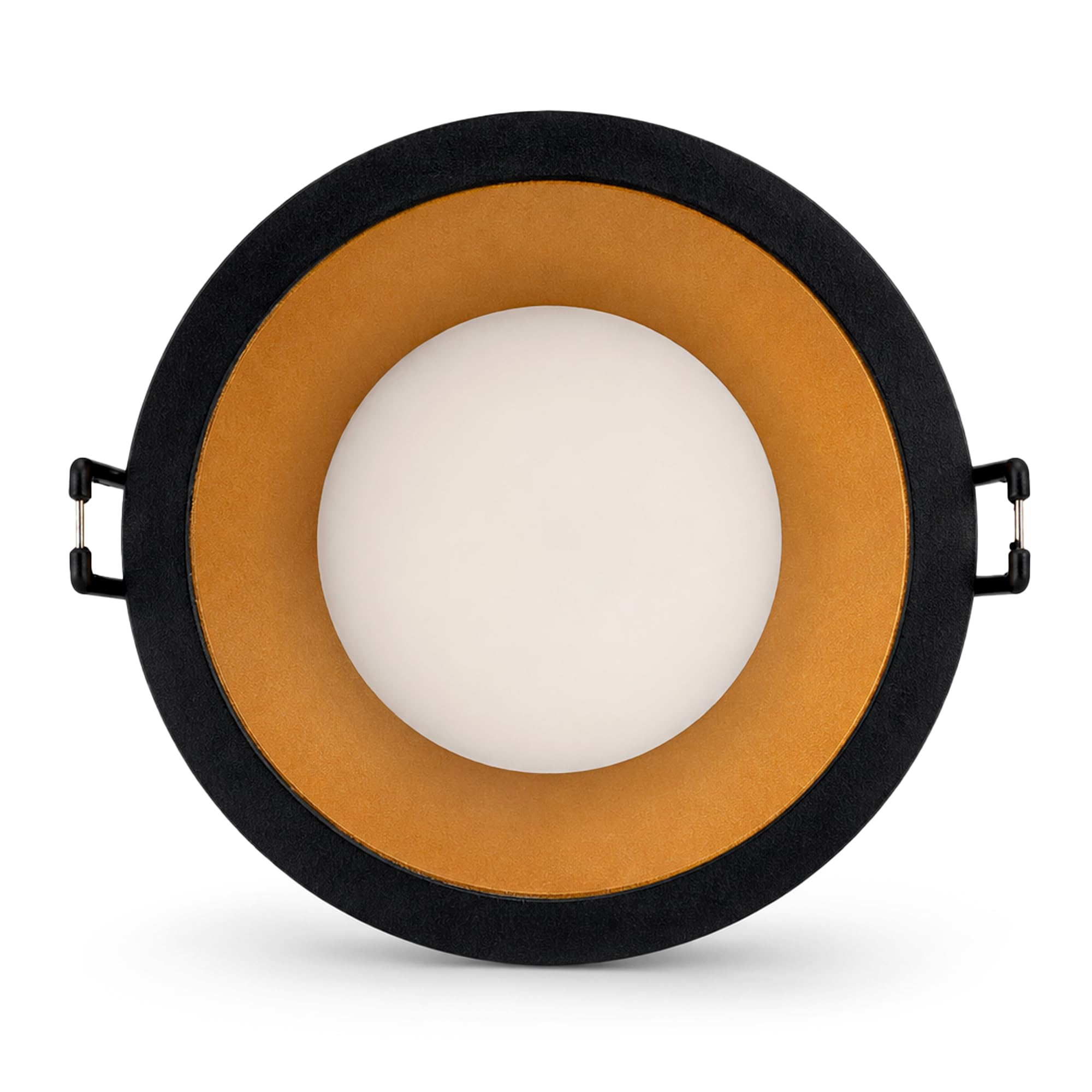 SSC-LUXon GEXIA 10 Stück Einbauspots schwarz gold Ø 110mm - Einbaustrahler rund GX53 ohne Leuchtmittel für Küche Flur Wohnzimmer