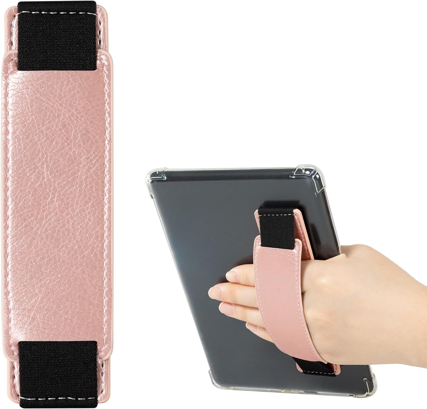 CoBak Universal Premium Soft Leather Strap for Kindle, iPad, iPhone, Samsung, Fire, Kobo, Lenovo, Sony Tablets (6" to 10"), Rose Gold