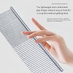 Stainless Steel Pet Comb | Professional Detangling Grooming Tool for Dogs & Cats | Removes Knots, Mats, Tangles | Long-Haired Pets | Home Grooming Kit (7.48" x 1.18")