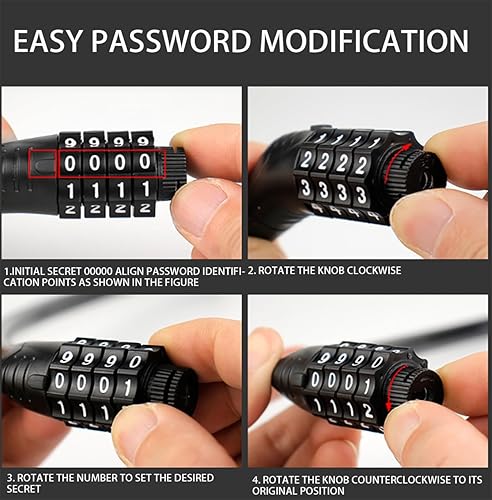 Miniatura 6 de Cerradura de cadena para bicicleta, no se puede cortar con cortadores de pernos o herramientas manuales, cadena de seguridad endurecida de alta