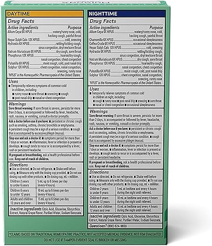 Miniatura 3 de Paquete de Hyland's Naturals Kids Cold & Tosh, paquete combinado de día y noche, a partir de 2 años, jarabe medicinal para la tos uva + niños -