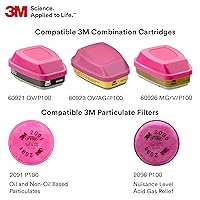 Vista 9 de 3M Completa pieza facial reutilizable, respirador serie 6000 (múltiples tamaños)., S, Negro, 1