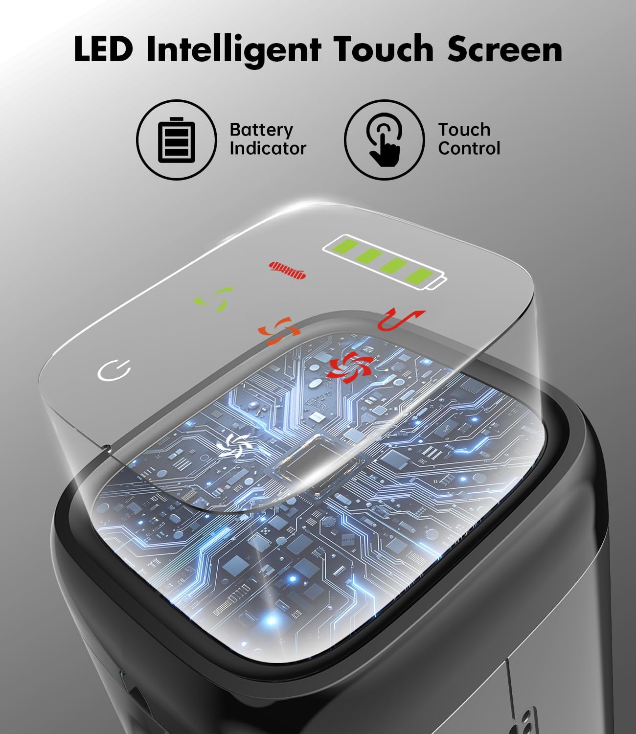 Cordless Vacuum Cleaner, 580W/50Kpa/50Mins Stick Vacuum for Home, LED Touch Screen, Anti-Tangle, Wall Mount Charging Lightweight Rechargeable Vacuum for Carpet Pet Hair Hardwood Floor Blue - Image 3