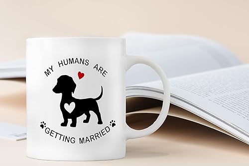 Miniatura 4 de My Humans are Getting Married - Taza de café con diseño de perro salchicha, regalos de boda de compromiso para novios, parejas, recién casados, taza
