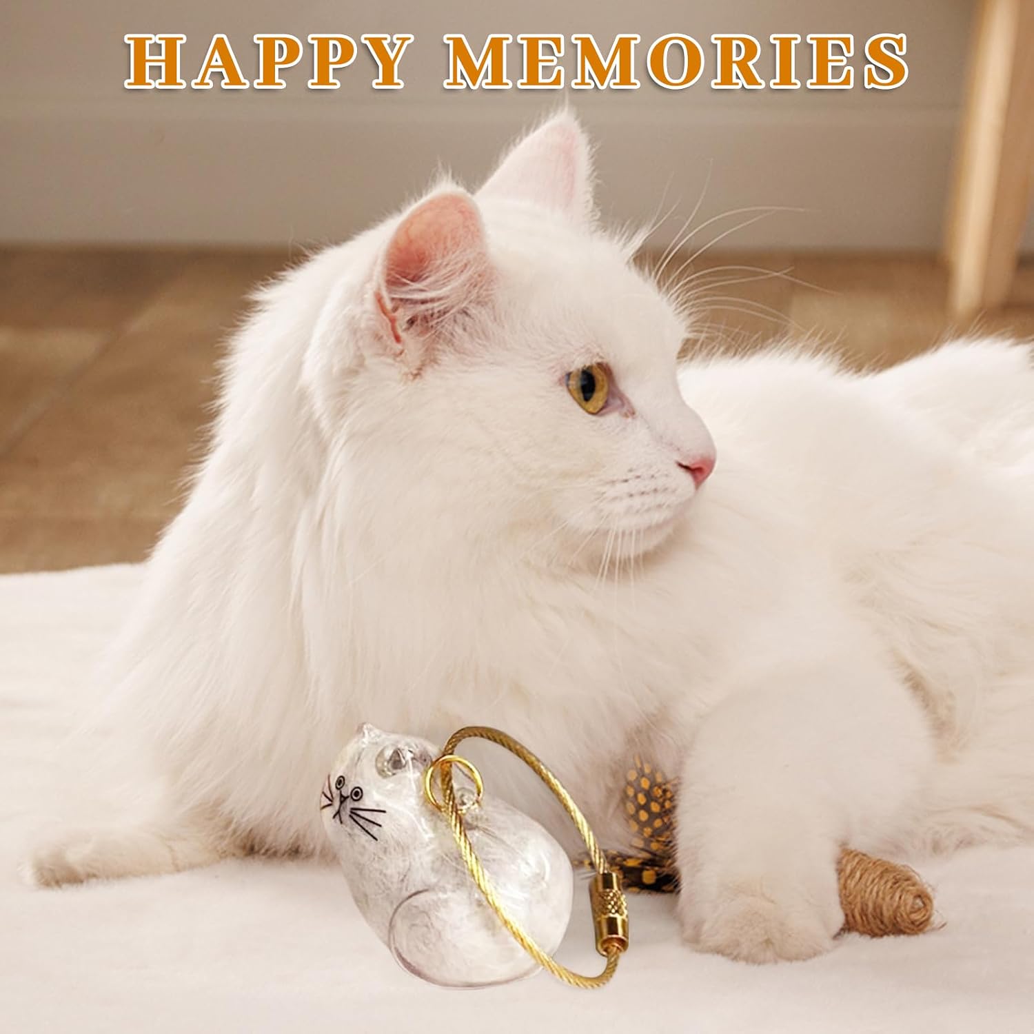 6PcsCat Hair Keychain,Pet Fur Keepsake,Transparent Cat Hair Storage,Pendant for Collecting Cat Hair,Creative Gift for Pet Lovers thumbnail