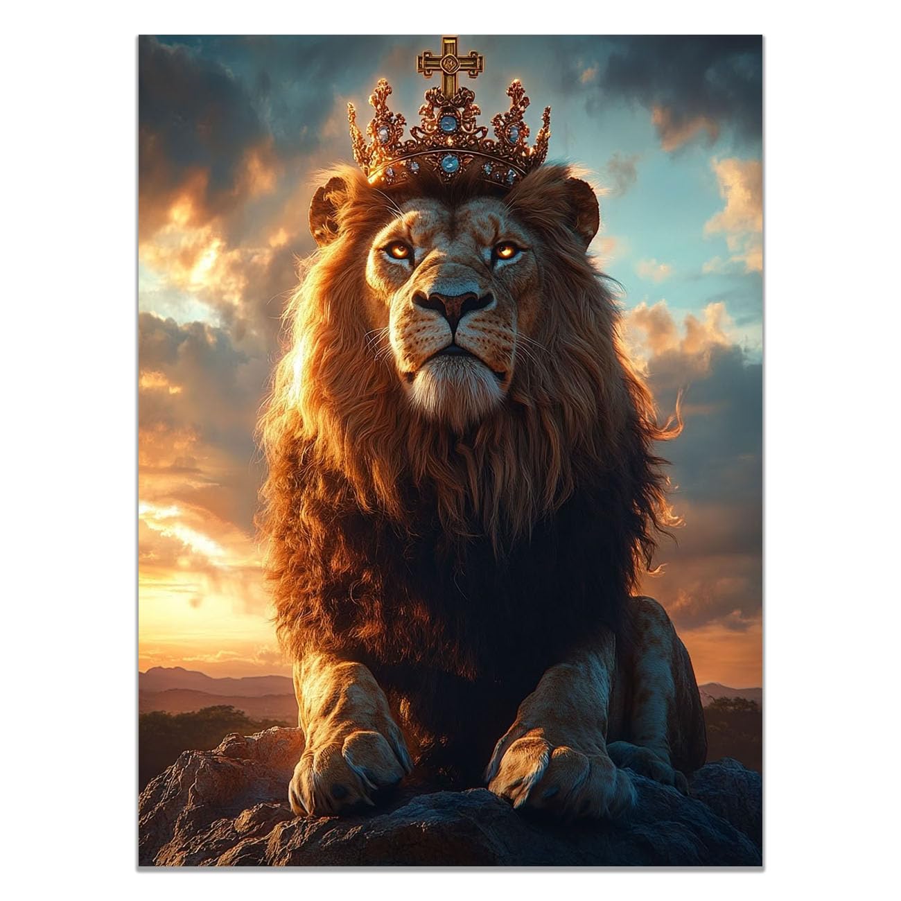 QUSAAOU Canvas Wall Art Jesus Jesus Lamb and Dove icture Christianity Cross Poster Print Painting for Living Room Bedroom Prayer Room Home Decorate(golden)-80x120cm Unframed