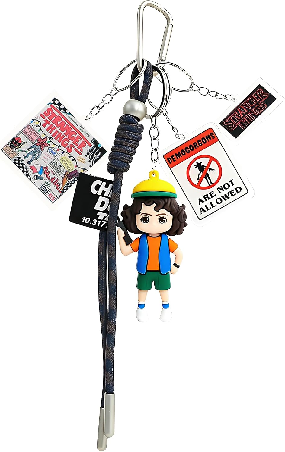 H.ebony 5Pcs Stranger 5 Keychains for Women Men, Car Charms Backpack Key Key Chain Accessories Wristlet Chain