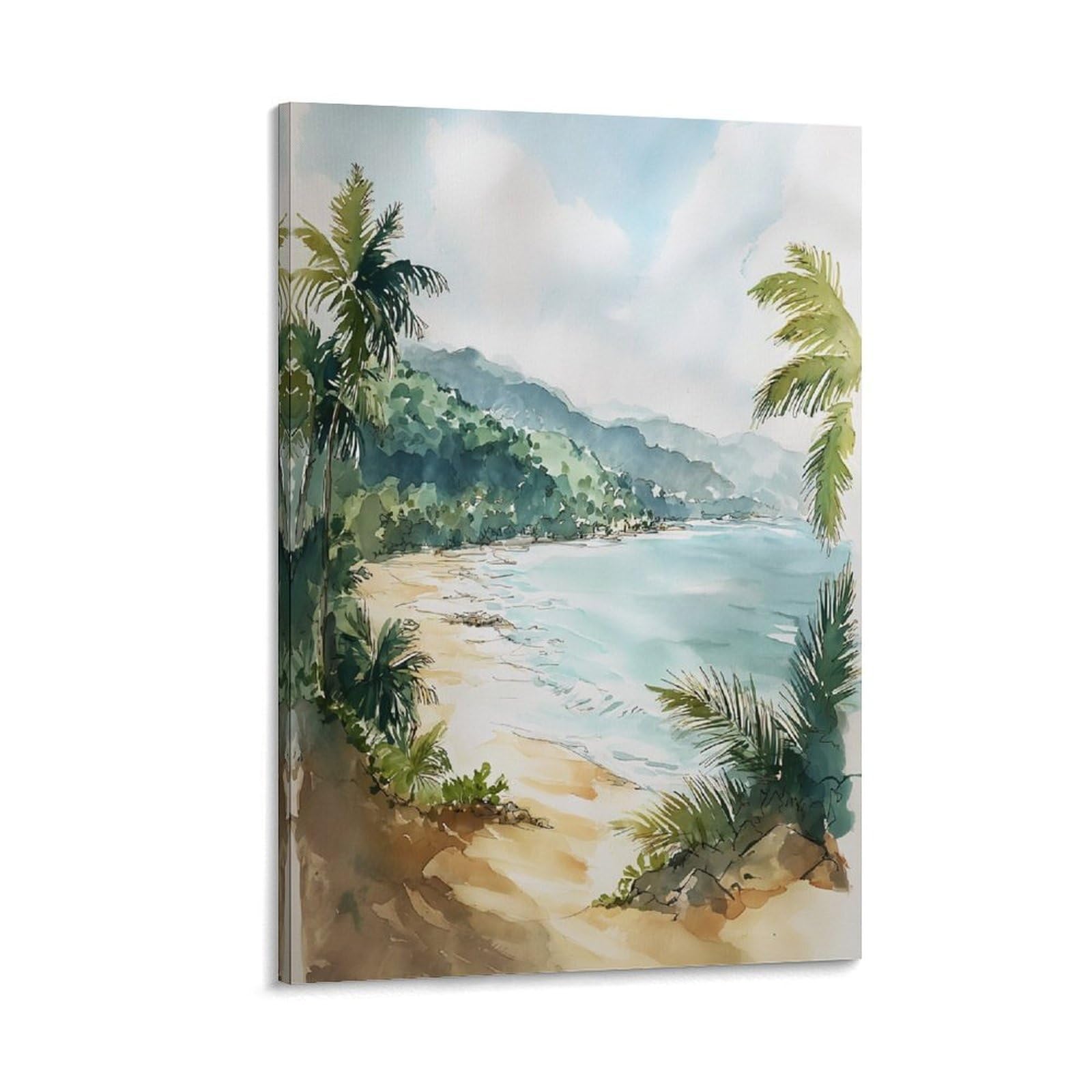 XWYMXZ Costa Rica Watercolor Print Arenal Volcano San José Travel Posters 20x30inch(50x75cm) Vintage Watercolor Canvas Art