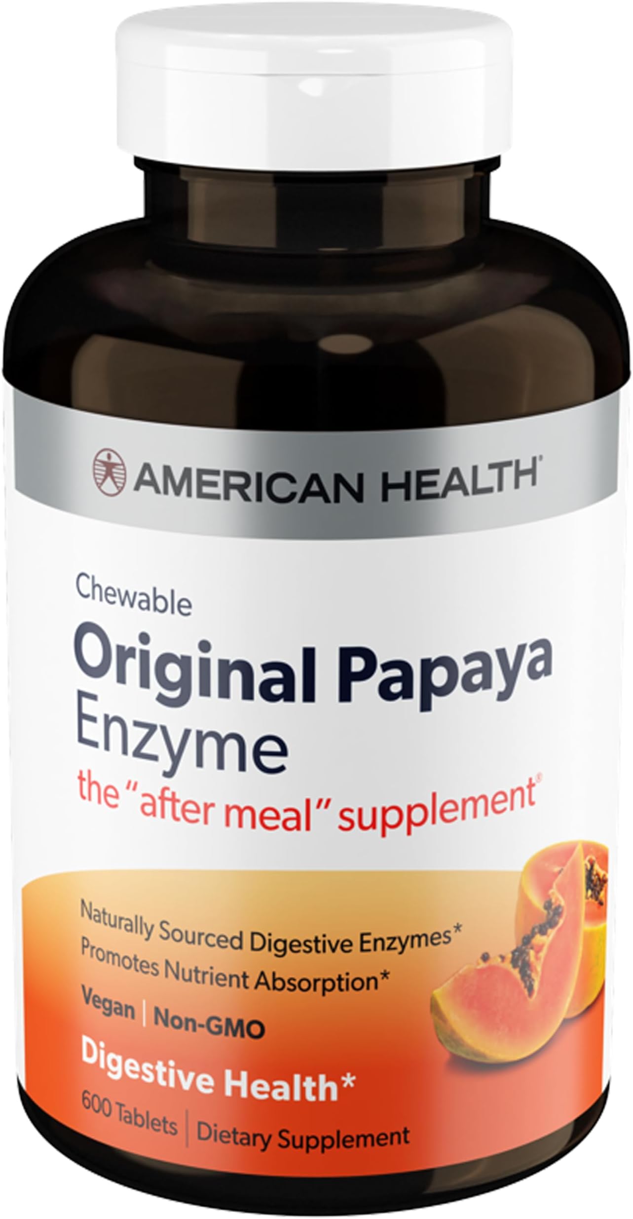 American Health Chewable Original Papaya Enzyme 600 Chwbls