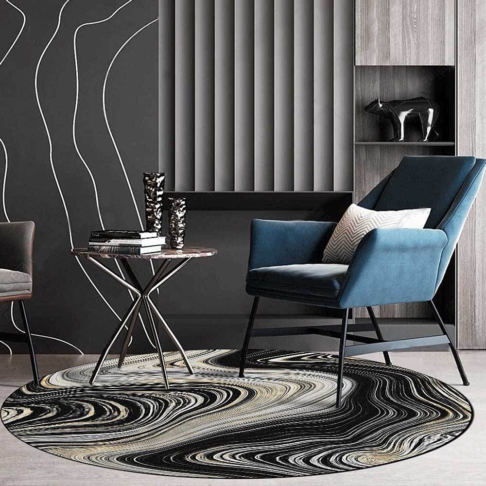 Tapis rond poils courts doux et sécurisé avec envers antidérapant
