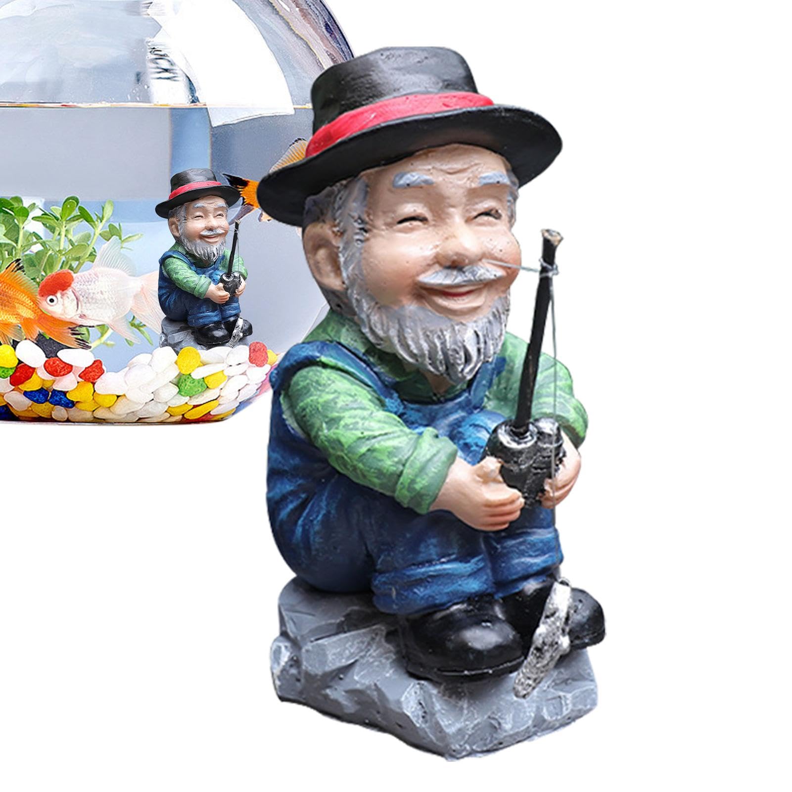 Amazon.co.jp: 樹脂フィギュア彫像工芸品、釣り人のヤード像 