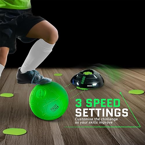 Miniatura 5 de Soccer Bot - El mejor juego de fútbol interior con rastreador de puntuación y modos de velocidad, juguete de entrenamiento de fútbol